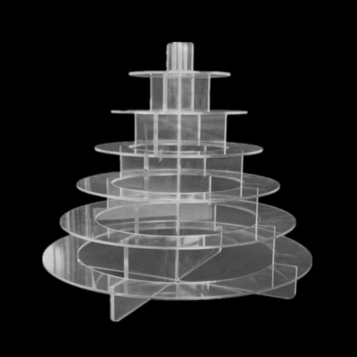 6 Tier Acrylic Macaron Stand 30.5x30.5x27cm Macaron Cake Tower Stand