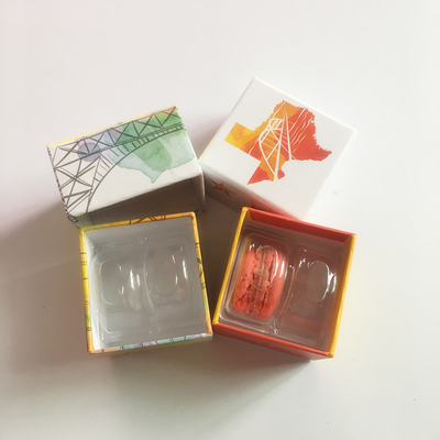 2 Pcs Macaron Printing Paper Gift Box Packing Macarrons Display With Inner Tray