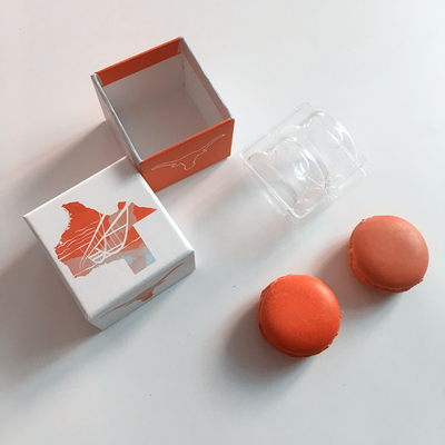 2 Pcs Macaron Printing Paper Gift Box Packing Macarrons Display With Inner Tray