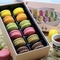 White Macaron Packaging Rigid Gift Paper Box Food Grade 12Pcs With Plastic Clear Inner
