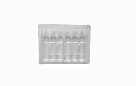 Transparent Liquid Thermoformed Ampoule Trays 5 Packs Plastic Vial Tray Blister