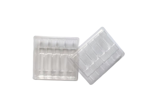 Transparent Liquid Thermoformed Ampoule Trays 5 Packs Plastic Vial Tray Blister