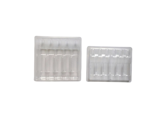 Transparent Liquid Thermoformed Ampoule Trays 5 Packs Plastic Vial Tray Blister