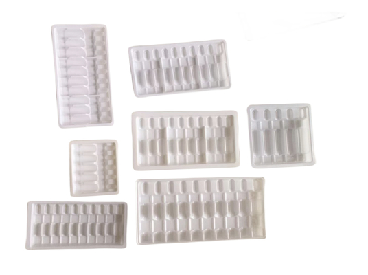 Transparent Liquid Thermoformed Ampoule Trays 5 Packs Plastic Vial Tray Blister