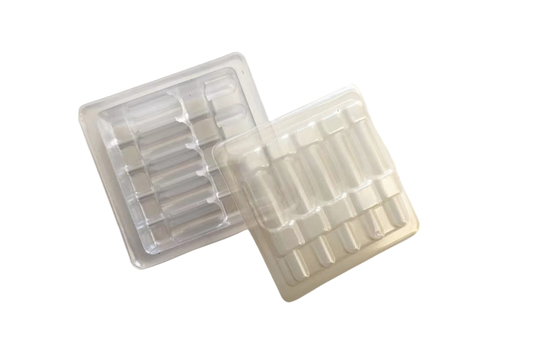 10ml 5pcs Transparent Ampoule PVC Blister Tray Packaging For Water Needle