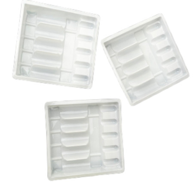 10ml 5pcs Transparent Ampoule PVC Blister Tray Packaging For Water Needle