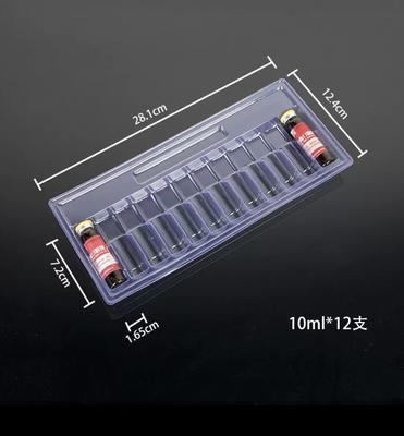 10ml Oral Liquid Ampoule Tray PET Transparent Vacuum Tray , Pack Of 5 , Pack Of 10 , Pack Of 12