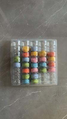 Macaron 40 Transparent Handmade Box Macaron Tray Packaging Chocolate Packaging Top And Bottom Cover Cake Packaging Supplier