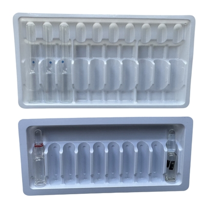 PET blister packaging tray 1ml 2ml water injection medicine ampoule tray customization