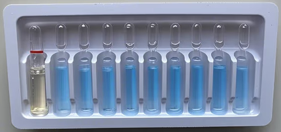 Custom PET vial tray for 1ml~10ml water injection vials, custom medicine vial tray packaging