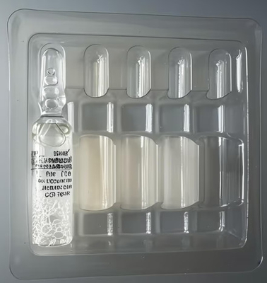 White PET Drug Plastic Blister Inside Anti-counterfeiting Design Pattern Ampoule Blister Tray Packing And Storage