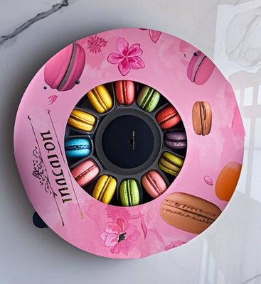 OEM Macaron Packaging Box High End French Dessert Box 6-Grain Transparent Drawer Box