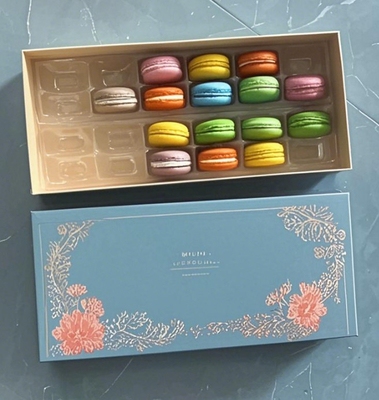 40 Pieces Macaron Packing Box Korean Cookie Baking Clear Snow Crisp Chocolate Frosting Cookie Small Gift Box