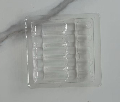 Ecofriendly transparent plastic ampoule tray tray Medical 10ml sample box Blister sample box