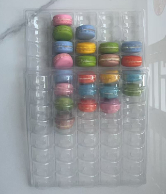 Transparent  40 Pieces Plastic Macaron Packaging Macaron Serving Tray
