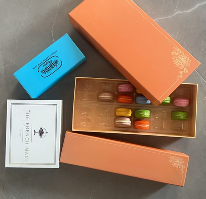 Food Safe 40 Pieces Macaron Tray Packaging Hot Stamping