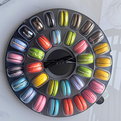40 Pieces Macaron Packing Box Korean Cookie Baking Clear Snow Crisp Chocolate Frosting Cookie Small Gift Box