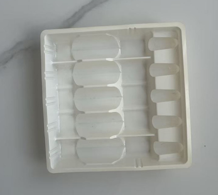 White PET Drug Plastic Blister Inside Anti-counterfeiting Design Pattern Ampoule Blister Tray Packing And Storage