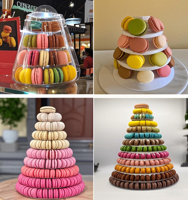 Super WOW 10 Tier Macaron Blister Tower Stand Packaging With Acrylic