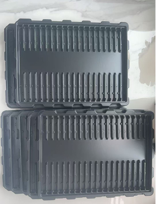Anti-Static Black PS Blister Tray For Electronic Components Hardware Accessories Black Plastic Inner Tray