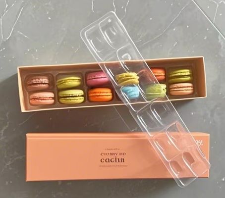 Customizable PET Packaging Box with Recyclable PET and Heat Sealing for Macarons and Chocolates