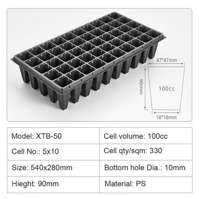 200-cell Plastic Seedling Tray - 2mm Thick and Aging Resistant for Durable Nursery Use