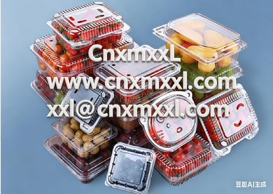 Wholesale one-time transparent fruit packaging boxes with thickened anti-pressure PET fruit cutting boxes, suitable for supermarkets, used for packing watermelons.