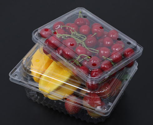 Wholesale one-time transparent fruit packaging boxes with thickened anti-pressure PET fruit cutting boxes, suitable for supermarkets, used for packing watermelons.