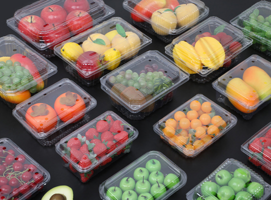 Customizable Design Recyclable PET Heat Sealing Fruit Packaging Box for Cherry Grape Strawberry Tomato Blueberry