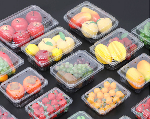 Biodegradable 18cm Food Grade PET Plastic Tray for Salad and Vegetable Packaging