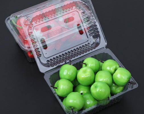 Wholesale disposable fruit box with transparent cover and thick plastic blister packaging for takeout packing of fruit cutting boxes, custom-made