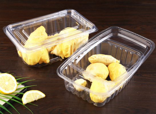 One-time use fruit packaging box, rectangular plastic box for fresh vegetables, PET food-grade transparent fruit cutting box