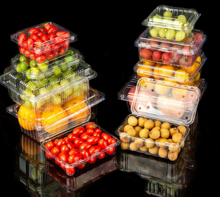 One-time thickened with lid fruit and vegetable box, fruit box, household takeout, supermarket packaging plastic transparent box, fresh produce box
