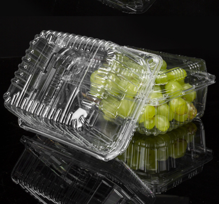 clear plastic fruit box  berry clamshell container  plastic fruit punnet fruit packaging box hinged plastic container