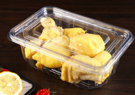 stackable fruit container  leak‑resistant box  dust‑proof clamshell moisture resistant punnet  fresh‑keeping packaging  visible display packaging