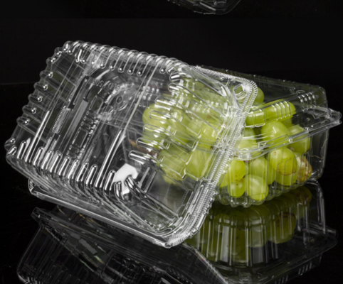 stackable fruit container  leak‑resistant box  dust‑proof clamshell moisture resistant punnet  fresh‑keeping packaging  visible display packaging