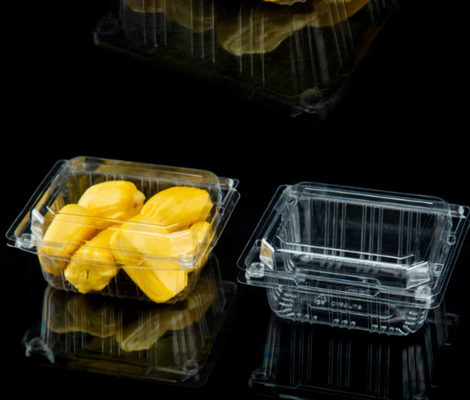 stackable fruit container  leak‑resistant box  dust‑proof clamshell moisture resistant punnet  fresh‑keeping packaging  visible display packaging