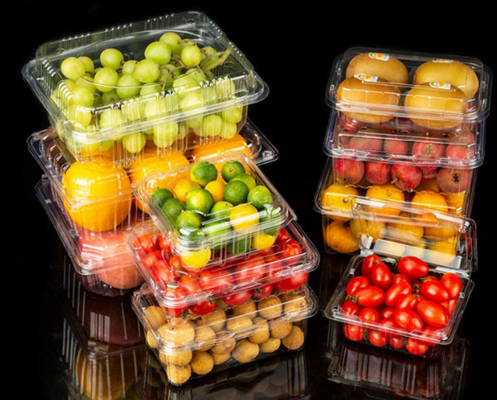 easy‑close hinged lid tamper‑evident clamshell drop‑resistant plastic box anti‑pressure fruit punnet prevent fruit bruising