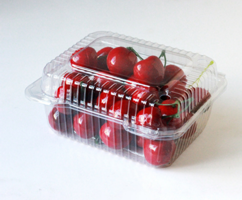 stackable fruit container  leak‑resistant box  dust‑proof clamshell moisture resistant punnet  fresh‑keeping packaging  visible display packaging