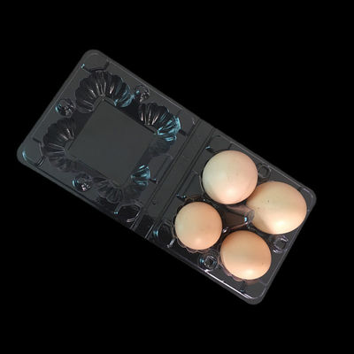 4 Cell Clip Button Plastic Blister Packaging Clear Plastic Egg Cartons Halogen Free