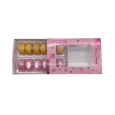 Beautiful 12 pcs Paper Macaron Packaging Box with Transparent Window & 12 Plastic Inner Tray